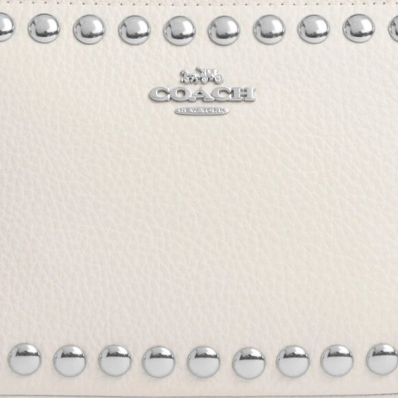 NWT Authentic Coach CM252 Nolita 19 Leather Wristlet Clutch With Silver Rivets